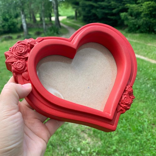 Red heart shaped photo picture - heart,