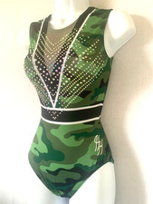 Girls Camourflage MILANO Diamante Dance Leotard Age 15 Years+ - Tap Ballet Gym