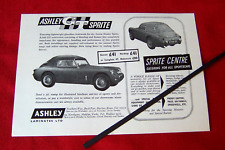 ASHLEY AUSTIN HEALEY SPRITE GT HARDTOP AND BONNET 1961 ORIGINAL VINTAGE ADVERT
