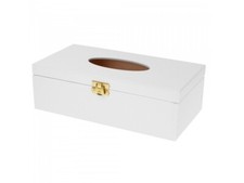 White Wooden Tissue Box Napkin
