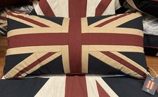 Vintage Union Jack Large Cushion By Woven Magic ( Tea Dyed 30x15in Double Sided