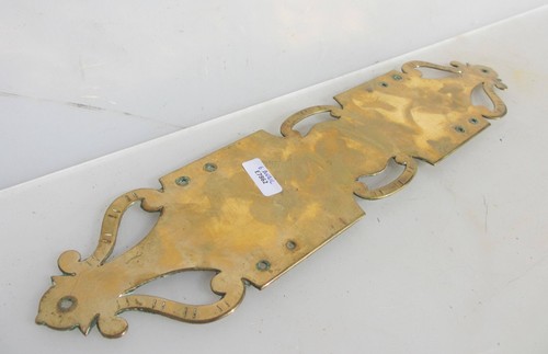 Edwardian brass finger plate - brass,