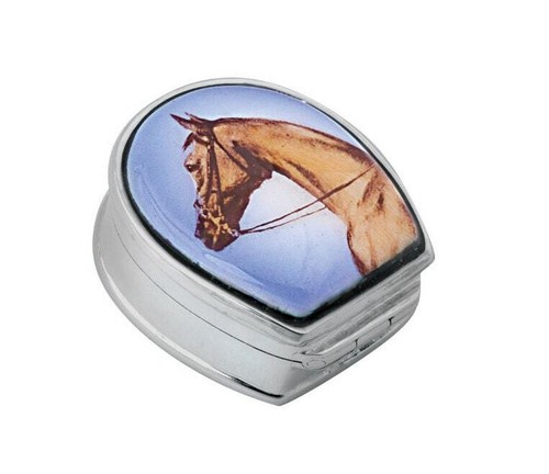 Horse head pill box - head, 925