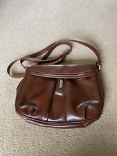 Vintage CLAIRE LANGFORD real leather  brown multi compartment  shoulderbag