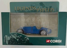 CORGI / LEGENDS OF SPEED - BUGATTI  RACING CAR - BLUE - 1/36 SCALE MODEL CAR