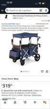 COSTWAY Wagon Stroller for 2 Kids Black Push Pull Double Stroller with Handle