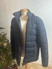 zara men's Navy quilted puffer