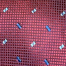 £93 ALAIN FIGARET PARIS MENS RED GEO WEAVE SILK TIE MADE IN FRANCE Y3