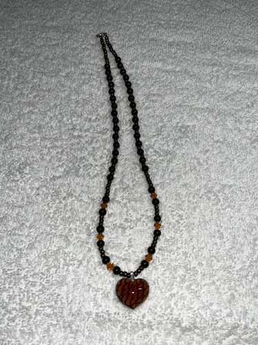 Amber heart pendant necklace - pendant,