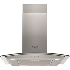 Hotpoint 70cm Curved Glass Cooker Hood - Stainless Steel PHGC74FLMX