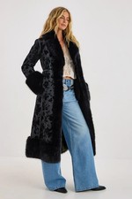 Nastygal Black Faux Fur Coat