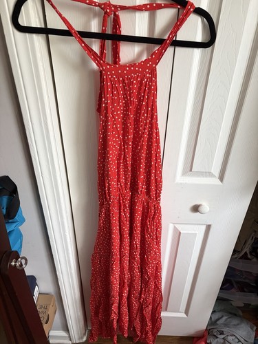 Red white polka dot - red/white, strappy