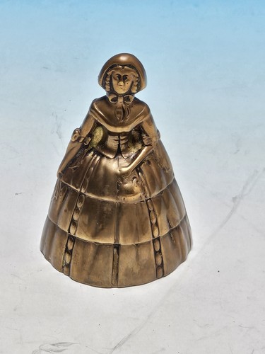 Vintage lady brass bell size - brass, bell,