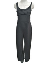 NEW Lipsy London Black Jumpsuit Size 12 Petite Zip Pockets Party Cocktail