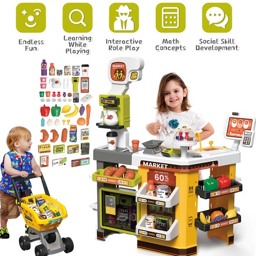 Supermarket cart toys play set - toys,