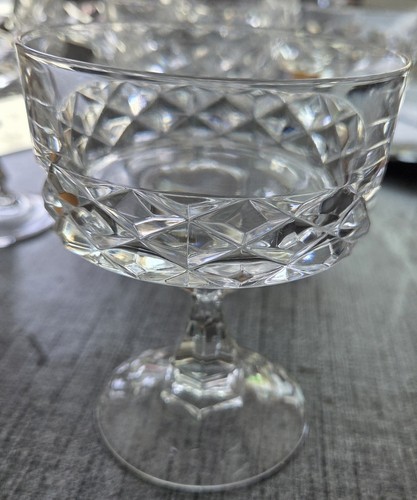 Six cut glass crystal dessert - six,