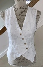 Shein Women's Beautiful Lined Lace Style Waistcoat Summer Top Size XS