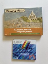 Vintage Conte a Paris Pastel Pencil Crayons Set + Caran Dache Neocolor Crayons