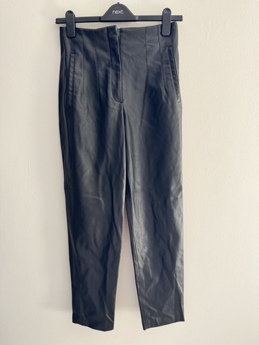 Zara black faux leather high - zara,