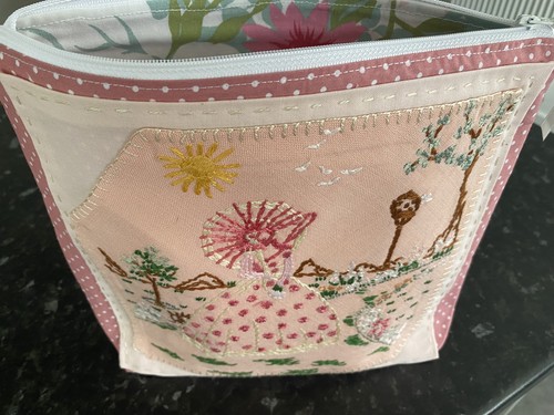 Handmade makeup bag recycled - handmade,