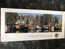 Boats On The Water.  Prinseneiland.   Amsterdam Canal Long  Postcard   Holland