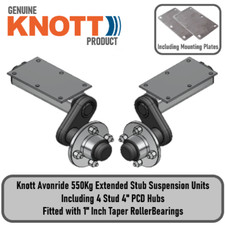 Knott Avonride 550kg Extended Stub Trailer Suspension Units 4" Hubs and M/Plates
