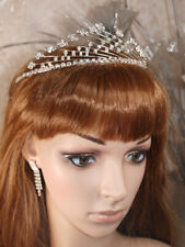 Bridal Bridesmaid Prom made with Swarovski Crystal Silver Plated Tiara  UK 0088