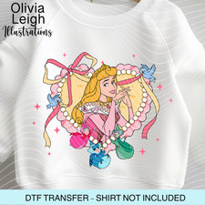 Disney Princess Sleeping Beauty Iron On Dtf Transfer Childrens Ladies T-shirt