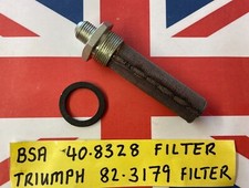 BSA 40-8328 TRIUMPH 82-3179 OIL TANK FILTER C15 B40 T100 T120 3TA 5TA & WASHER