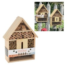 Wooden Insect Bee House Bug Hotel Natural Wood Shelter Garden Nest Nesting Box