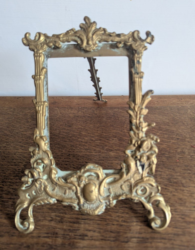 Vintage ornate brass picture - vintage,