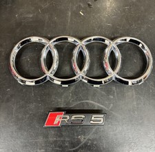 Audi RS5 B9 Silver Badge Set Front Rings Grille Badge Emblem