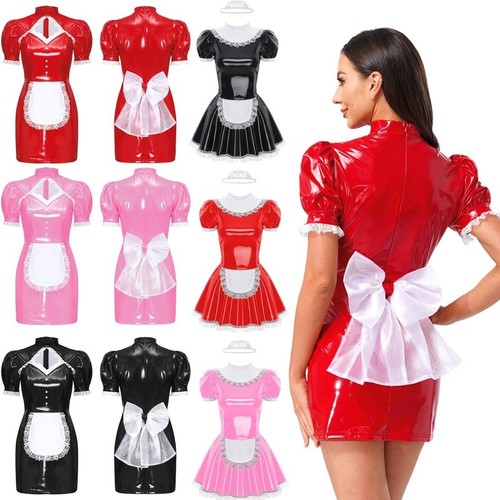 Womens maid costume shiny - womens,