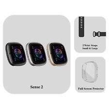 Fitbit Sense 2 Bundle - x2 Wrist Straps, Full Screen Protector - Refurb 