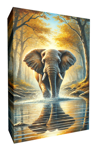 Elephant running stream trees - elephant,