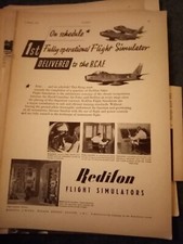 ZZ13  Epheme 1954 advert redifon flight simulators 