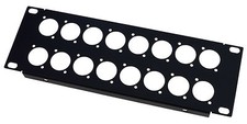 2U Half-Rack 10.5 inch 266mm 16 XLR Female Holes  Rack  Panel