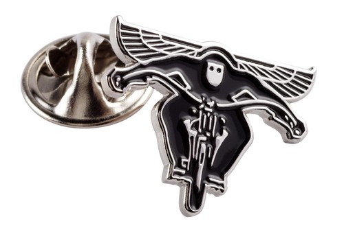Flying biker pin - biker, badge