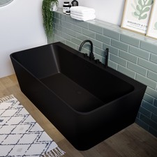 Matt black freestanding double - matt,