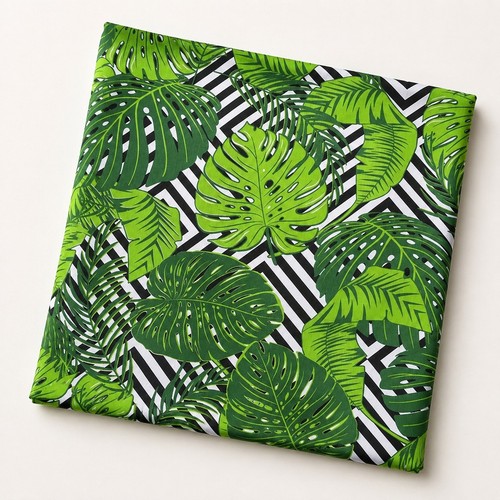 Green tropical leaf cotton - green,