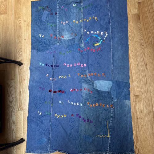 Vintage denim fabric hand - vintage,