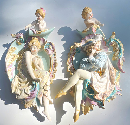Pair porcelain wall mounted - wall,