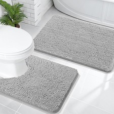 2PC Chenille Bath Mat Set Non