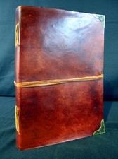 Large brown distressed leather - distressed,