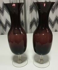 PAIR VINTAGE HAND BLOWN