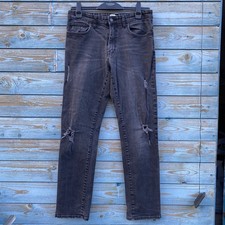 Supply Industry Black Slim Leg Ripped Denim Jeans Mens Size W 32" L 32"