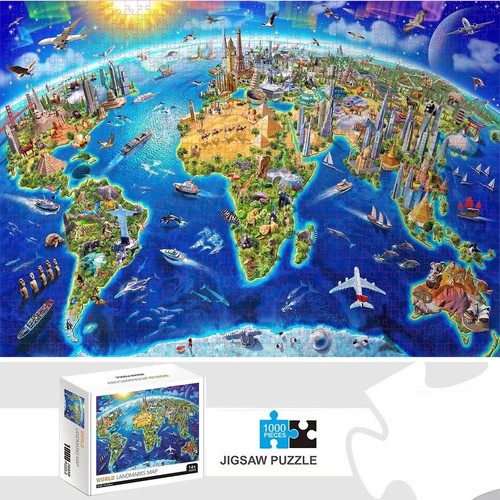 1000 pieces world landmarks - world,
