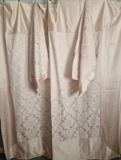 SANDERSON cream/gold Double Duvet & 2 Pillow Cases 76 X 76 Inch Satin Border