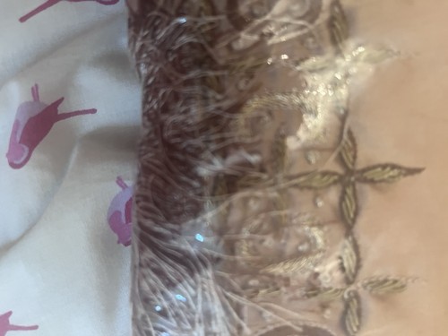 Taupe embroidered fabric - embroidered,