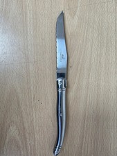 Rousselon 393006 Laguiole Stainless Steel Horn Handle Steak, Silver, 11.5